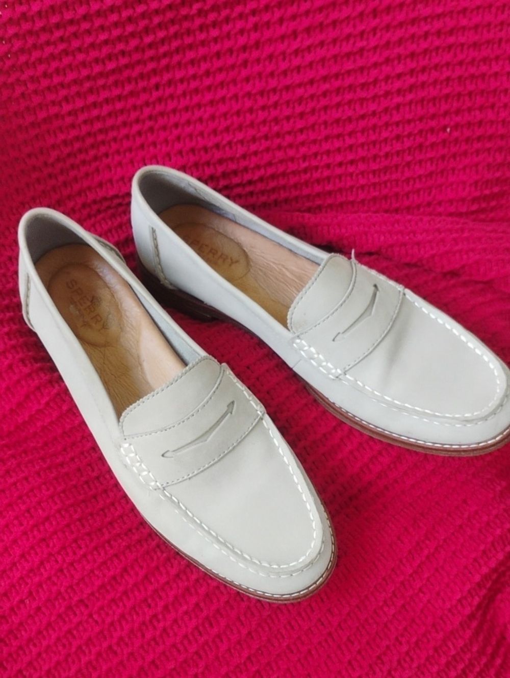 Sperry Women's Seaport Gray Leather Penny Loafers